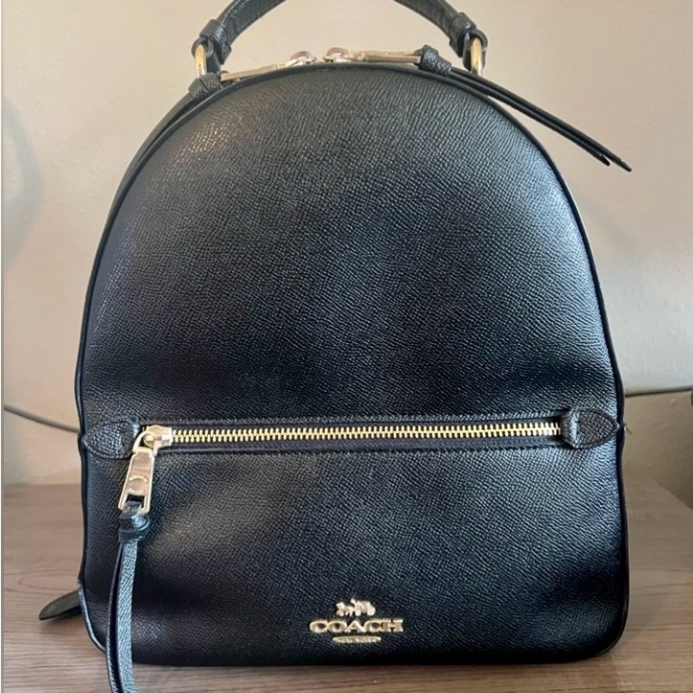 Coach Black Leather Backpack